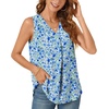 image:imageBestbee Womens 2026 Summer Tank Tops Dressy Casual Sleeveless Chiffon Blouses V Neck Tunics Cute Business Work ShirtsInk Blue Flower