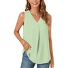 image:imageBestbee Womens 2026 Summer Tank Tops Dressy Casual Sleeveless Chiffon Blouses V Neck Tunics Cute Business Work ShirtsMatcha Color