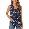 image:imageBestbee Womens 2026 Summer Tank Tops Dressy Casual Sleeveless Chiffon Blouses V Neck Tunics Cute Business Work ShirtsNavy Blue Winter Fl