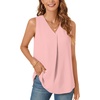 image:imageBestbee Womens 2026 Summer Tank Tops Dressy Casual Sleeveless Chiffon Blouses V Neck Tunics Cute Business Work ShirtsPink