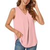 image:imageBestbee Womens 2026 Summer Tank Tops Dressy Casual Sleeveless Chiffon Blouses V Neck Tunics Cute Business Work ShirtsPink
