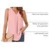 image:imageBestbee Womens 2026 Summer Tank Tops Dressy Casual Sleeveless Chiffon Blouses V Neck Tunics Cute Business Work ShirtsPink
