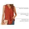 image:imageBestbee Womens 2026 Summer Tank Tops Dressy Casual Sleeveless Chiffon Blouses V Neck Tunics Cute Business Work ShirtsPolka Dots Red