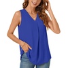 image:imageBestbee Womens 2026 Summer Tank Tops Dressy Casual Sleeveless Chiffon Blouses V Neck Tunics Cute Business Work ShirtsRoyal Blue