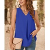image:imageBestbee Womens 2026 Summer Tank Tops Dressy Casual Sleeveless Chiffon Blouses V Neck Tunics Cute Business Work ShirtsRoyal Blue