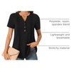 image:imageBestbee Womens Summer Tops Short Sleeve Tunics Dressy Casual Blouses Henley Neck ButtonDown ShirtsBlack