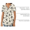 image:imageBestbee Womens Summer Tops Short Sleeve Tunics Dressy Casual Blouses Henley Neck ButtonDown ShirtsBlack Floral Beige