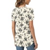image:imageBestbee Womens Summer Tops Short Sleeve Tunics Dressy Casual Blouses Henley Neck ButtonDown ShirtsBlack Floral Beige