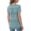 image:imageBestbee Womens Summer Tops Short Sleeve Tunics Dressy Casual Blouses Henley Neck ButtonDown ShirtsBluekhaki