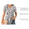 image:imageBestbee Womens Summer Tops Short Sleeve Tunics Dressy Casual Blouses Henley Neck ButtonDown ShirtsGraypurple Flower
