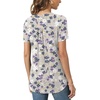 image:imageBestbee Womens Summer Tops Short Sleeve Tunics Dressy Casual Blouses Henley Neck ButtonDown ShirtsGraypurple Flower