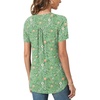 image:imageBestbee Womens Summer Tops Short Sleeve Tunics Dressy Casual Blouses Henley Neck ButtonDown ShirtsGreen Flowers