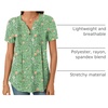 image:imageBestbee Womens Summer Tops Short Sleeve Tunics Dressy Casual Blouses Henley Neck ButtonDown ShirtsGreen Flowers