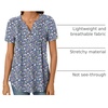 image:imageBestbee Womens Summer Tops Short Sleeve Tunics Dressy Casual Blouses Henley Neck ButtonDown ShirtsNavy Bluemulti Fl