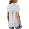 image:imageBestbee Womens Summer Tops Short Sleeve Tunics Dressy Casual Blouses Henley Neck ButtonDown ShirtsStar Grey