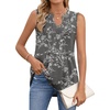image:imageBestbee Womens Tank Tops Dressy Casual Summer Blouses Business Shirts V Neck Sleeveless Tunic TopsBlack White Flower