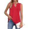 image:imageBestbee Womens Tank Tops Dressy Casual Summer Blouses Business Shirts V Neck Sleeveless Tunic TopsRed