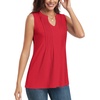 image:imageBestbee Womens Tank Tops Dressy Casual Summer Blouses Business Shirts V Neck Sleeveless Tunic TopsRed