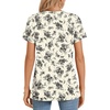 image:imageWomens 2025 Summer Tops Plus Size Tunics Casual Short Sleeve Shirts Loose Fit BlousesBlack Floral Beige