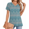 image:imageWomens 2025 Summer Tops Plus Size Tunics Casual Short Sleeve Shirts Loose Fit BlousesBluekhaki