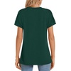 image:imageWomens 2025 Summer Tops Plus Size Tunics Casual Short Sleeve Shirts Loose Fit BlousesDark Green