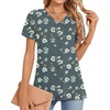image:imageWomens 2025 Summer Tops Plus Size Tunics Casual Short Sleeve Shirts Loose Fit BlousesGreen Begonia Fl