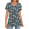 image:imageWomens 2025 Summer Tops Plus Size Tunics Casual Short Sleeve Shirts Loose Fit BlousesGreen Begonia Fl