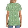 image:imageWomens 2025 Summer Tops Plus Size Tunics Casual Short Sleeve Shirts Loose Fit BlousesGreen Flowers