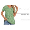 image:imageWomens 2025 Summer Tops Plus Size Tunics Casual Short Sleeve Shirts Loose Fit BlousesGreen Flowers