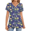 image:imageWomens 2025 Summer Tops Plus Size Tunics Casual Short Sleeve Shirts Loose Fit BlousesLily Navy