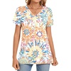 image:imageWomens 2025 Summer Tops Plus Size Tunics Casual Short Sleeve Shirts Loose Fit BlousesMulticolor Fireworks