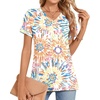 image:imageWomens 2025 Summer Tops Plus Size Tunics Casual Short Sleeve Shirts Loose Fit BlousesMulticolor Fireworks