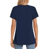 image:imageWomens 2025 Summer Tops Plus Size Tunics Casual Short Sleeve Shirts Loose Fit BlousesNavy Blue
