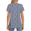 image:imageWomens 2025 Summer Tops Plus Size Tunics Casual Short Sleeve Shirts Loose Fit BlousesNavy Bluemulti Fl