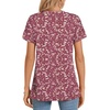 image:imageWomens 2025 Summer Tops Plus Size Tunics Casual Short Sleeve Shirts Loose Fit BlousesRedwhite Fl