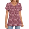 image:imageWomens 2025 Summer Tops Plus Size Tunics Casual Short Sleeve Shirts Loose Fit BlousesRedwhite Fl