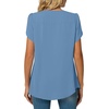 image:imageWomens Chiffon Blouses Dressy Casual Tops Summer Tunics V Neck Business Short Sleeve ShirtsV Neck Blue