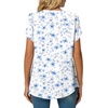 image:imageWomens Chiffon Blouses Dressy Casual Tops Summer Tunics V Neck Business Short Sleeve ShirtsV Neck Blue Cherry Fl