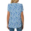 image:imageWomens Chiffon Blouses Dressy Casual Tops Summer Tunics V Neck Business Short Sleeve ShirtsV Neck Ink Blue Flower