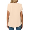 image:imageWomens Chiffon Blouses Dressy Casual Tops Summer Tunics V Neck Business Short Sleeve ShirtsV Neck Khaki