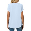 image:imageWomens Chiffon Blouses Dressy Casual Tops Summer Tunics V Neck Business Short Sleeve ShirtsV Neck Light Blue