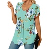 image:imageWomens Chiffon Blouses Dressy Casual Tops Summer Tunics V Neck Business Short Sleeve ShirtsV Neck Mint Green