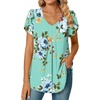 image:imageWomens Chiffon Blouses Dressy Casual Tops Summer Tunics V Neck Business Short Sleeve ShirtsV Neck Mint Green