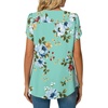 image:imageWomens Chiffon Blouses Dressy Casual Tops Summer Tunics V Neck Business Short Sleeve ShirtsV Neck Mint Green