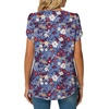 image:imageWomens Chiffon Blouses Dressy Casual Tops Summer Tunics V Neck Business Short Sleeve ShirtsV Neck Mixed Blue Redflower
