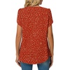 image:imageWomens Chiffon Blouses Dressy Casual Tops Summer Tunics V Neck Business Short Sleeve ShirtsV Neck Polka Dots Red