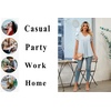 image:imageWomens Chiffon Blouses Dressy Casual Tops Summer Tunics V Neck Business Short Sleeve ShirtsV Neck Polka Dots Red