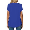 image:imageWomens Chiffon Blouses Dressy Casual Tops Summer Tunics V Neck Business Short Sleeve ShirtsV Neck Royal Blue