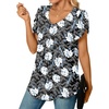 image:imageWomens Chiffon Blouses Dressy Casual Tops Summer Tunics V Neck Business Short Sleeve ShirtsV Neck White Lily