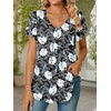 image:imageWomens Chiffon Blouses Dressy Casual Tops Summer Tunics V Neck Business Short Sleeve ShirtsV Neck White Lily